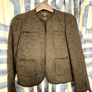 Ann Taylor size 2 blazer / jacket.  Black with gold specs.